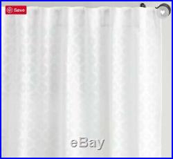 New Pottery Barn Teo (2) Cala Jacquard Sheer Curtains Drapes White 4484