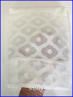 New Pottery Barn Teo (2) Cala Jacquard Sheer Curtains Drapes White 4484