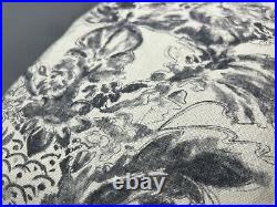 New Pottery Barn Thea Floral Print Linen/Cotton BLACKOUT Curtain 50x96 Gray