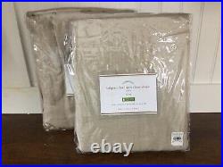 New Set Of Pottery Barn Belgian Flax Linen Sheer Drapes / Curtains Color Flax