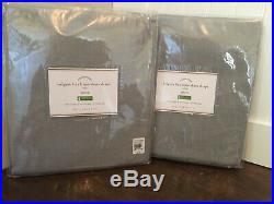New Set Of Pottery Barn Belgian Flax Linen Sheer Drapes / Curtains Gray