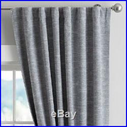 New Set Of Pottery Barn Teen Cotton Linen Blackout Curtains Navy / White