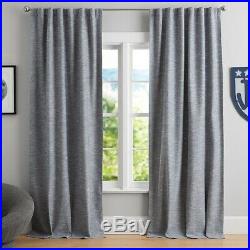 New Set Of Pottery Barn Teen Cotton Linen Blackout Curtains Navy / White