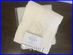 New Set of Pottery Barn Belgian Flax Linen Sheer Curtains / Drapes Ivory 50x108