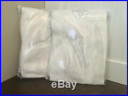 New Set of Pottery Barn Belgian Flax Linen Sheer Drapes / Curtains White 50 x 84