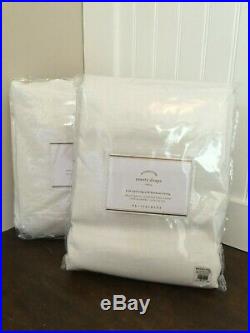New Set of Pottery Barn Emery Pole Top Blackout Lining Drapes / Curtains Ivory