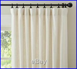 New Set of Pottery Barn Emery Pole Top Blackout Lining Drapes / Curtains Ivory