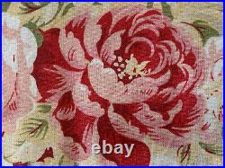 Nos Pottery Barn Hayden Pink Sage Rose Floral Linen Cotton Decor Fabric 54 5 Yd