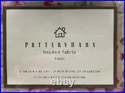 Nos Pottery Barn Hayden Pink Sage Rose Floral Linen Cotton Decor Fabric 54 5 Yd