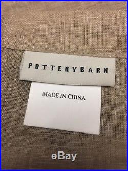 One Pottery Barn Linen Ribbon Tie Curtain Drape Panel Shade Taupe 36x63