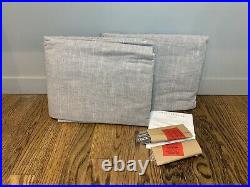 PAIR Pottery Barn Emery Linen 3-in-1 Light Filtering Curtains, 50x84 Grey NWOT