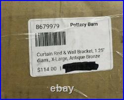 PB Curtain Rod & Wall Bracket, 1.25 Diam, X-Large, 96-120, Antique Bronze