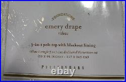 PB Emery Linen/Cotton Rod Pocket Blackout Curtain, 50 x 96in, White, FREE SHIP