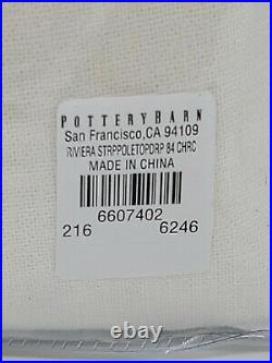 PB Riviera Striped Linen/Cotton Rod Pocket Curtain, 50w X 84l, Charcoal