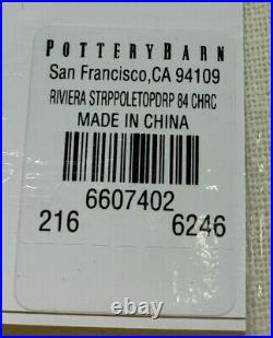 PB Riviera Striped Linen/Cotton Rod Pocket Curtain, 50w x 84l, Charcoal