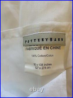 POTTERY BARN 100% Cotton Voile Sheer Drape Curtain Panels (set of 4 54 x 108)