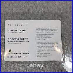 POTTERY BARN $129 Peace & Quiet Noise-Reducing Light Gray Curtain 50 x 96
