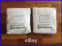 Pottery Barn 2 Belgian Flax Linen With Blackout Lining Drapes 50x96 Ivory New