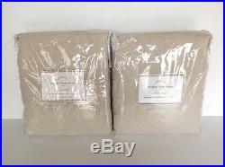 Pottery Barn 2 Belgian Linen Unlined Drapes 50x108 Natural New