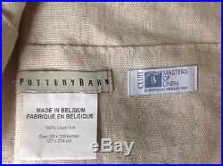 Pottery Barn 2 Belgian Linen Unlined Drapes 50x108 Natural New