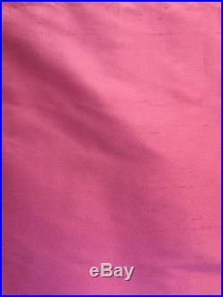 POTTERY BARN 2 Dupioni Silk Curtain Drape Panels 44 x 84 Hot Pink EUC