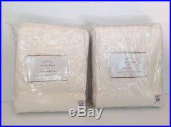 Pottery Barn 2 Emery Linen/cotton Drapes Cotton Lining 50x108 Ivory Msrp $328