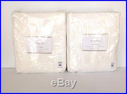 Pottery Barn 2 Emery Linen/cotton Drapes Cotton Lining 50x96 White Msrp $278
