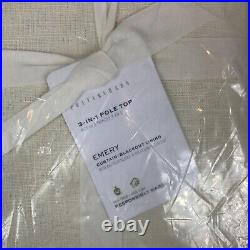 POTTERY BARN 3-in-1 Pole Top Emery Blackout Lining Ivory Curtain 100 x 84