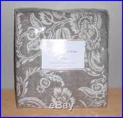 POTTERY BARN ALESSANDRA FLORAL BLACKOUT DRAPES 50x84 GRAY S/2 NEW WITH TAG