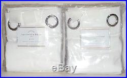 POTTERY BARN Baxter Cotton Twill 96 GROMMET Drapes, SET OF 2, WHITE, NEW