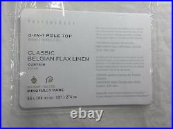 POTTERY BARN Belgian Flax Linen Curtain (Ivory) 50Wx108L