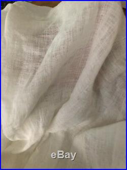 POTTERY BARN Belgian Flax Linen Rod Pocket Sheer Curtain (Set of 2) 50 x 96