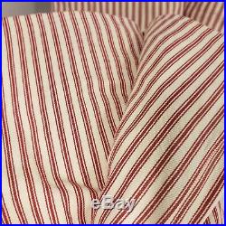 POTTERY BARN Curtains 4 Panels Red/Cream Ticking Stripe Grommet 48 × 90