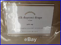 Pottery Barn Dupioni Silk Set Of 2 Pole Top Drapes 50x84parchment New Msrp $318