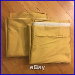 POTTERY BARN Dupioni SILK Pocket-Pole Drape 50x96 Wheat Gold SET/2