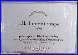 POTTERY BARN Dupioni Silk 50 x 124 BLACKOUT Drape, PORCELAIN BLUE, NEW
