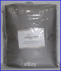 POTTERY BARN Dupioni Silk BLACKOUT 104x108 DOUBLEWIDE Drape, PLATINUM GRAY, NEW