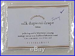 POTTERY BARN Dupioni Silk BLACKOUT Drape, DOUBLEWIDE 104x 96, IVORY, NEW