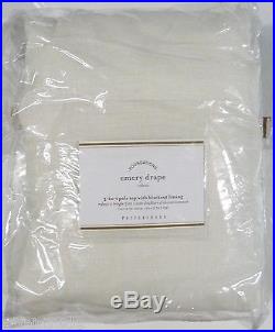 POTTERY BARN Emery Drape withBLACKOUT Liner, DOUBLEWIDE 100 x 96, IVORY, NEW