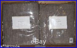 POTTERY BARN Emery Linen/Cotton 50 x 96 Drape Panel, SABLE BROWN, SET OF 2, NEW