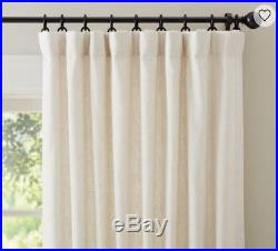 POTTERY BARN Ivory Emery Linen/Cotton Pole-Pocket Drape 50x84 panels 6 TOTAL