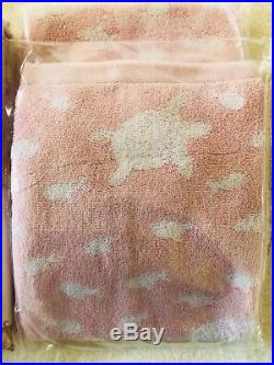 POTTERY BARN KIDS Mermaid Shower Curtain Hand Towels Washcloths Set 5 Pc Pink