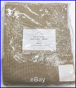 POTTERY BARN Open Weave Linen Sheer 50 X 108 Drapes SET OF 2, FLAX, NEW