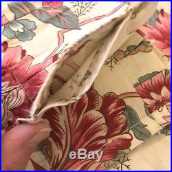 POTTERY BARN PAIR of MARIE FLORAL SMOCKED DRAPES 42 x 84 Blue Pink Botanical NIP