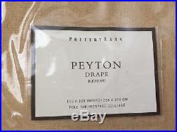 POTTERY BARN PEYTON Double Wide Drape, Linen Blend, 100 x 108 Lined New