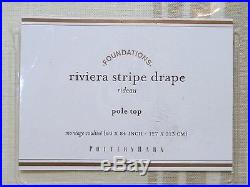 POTTERY BARN Riviera Stripe 50x84 Cotton Lined Drapes, SET OF 2, SANDALWOOD-NEW