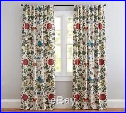 POTTERY BARN Set of 2 Poppy Botanical Curtain Panels 50x108 + 2 Pillow Covers
