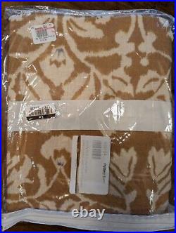 POTTERY BARN Set of 2 Zama Print Linen/Cotton Rod Pocket Curtain-50x96-OPEN BOX