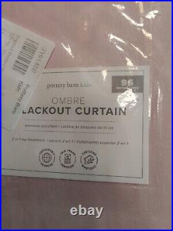 POTTERY BARN TEEN Set of 2 Ombre Blackout Curtains-52x96-Blush-NWT