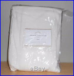 POTTERY BARN TEXTURED COTTON TIE TOP DRAPES S/2 50x96 IVORY NEW WITH TAGS